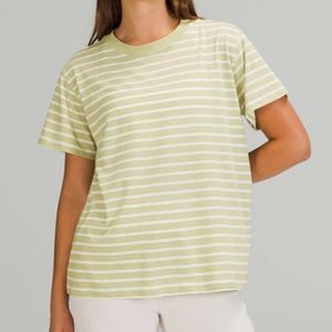 Lululemon All Yours Tee in Yachtie Stripe Dew Green White